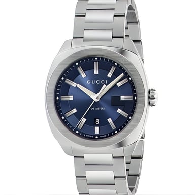 Gucci YA142303 herenhorloge met kwarts en blauwe wijzerplaat