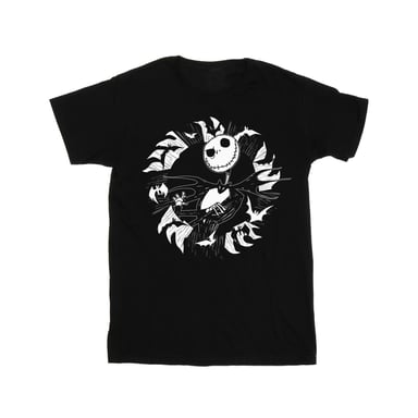 Disney Boys Nightmare Before Christmas Jack Bat Circle T-Shirt (Black)