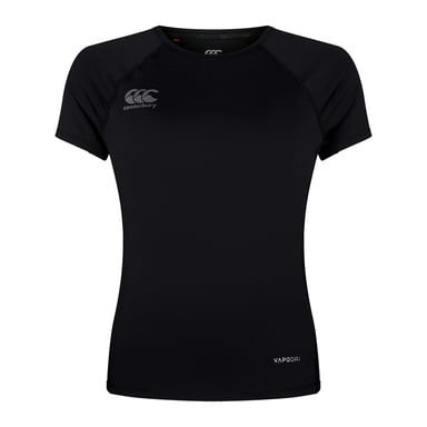 Canterbury Dames Super Lichte Korte Mouwen T-Shirt (Zwart/Gunmetal Grijs)