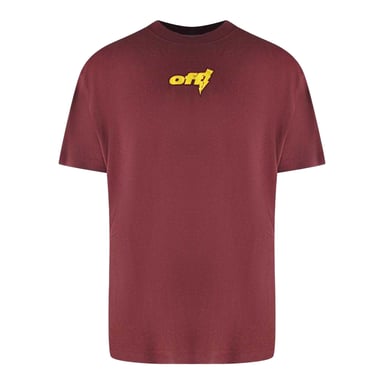 Off White Mens Thunder Oversized T-Shirt (Burgundy)