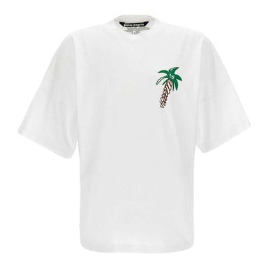 Palm Angels Mens Palm Tree Oversized T-Shirt (White)