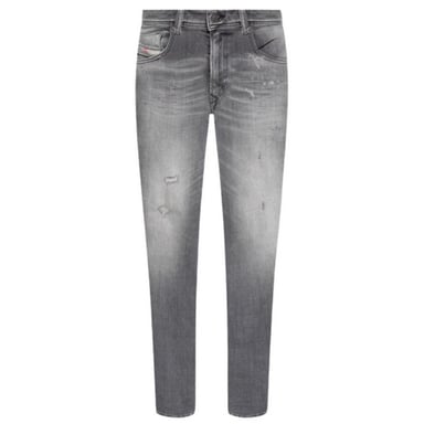 Diesel Mens 1979 Sleenker Faded Frayed Edge Jeans (Grey Denim)
