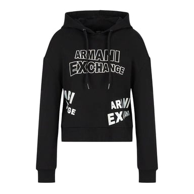 Armani Exchange Womens/Ladies Pull Over Hoodie (Black)