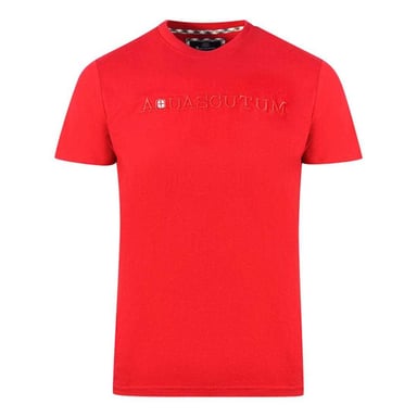Aquascutum Mens Embossed Logo T-Shirt (Red)