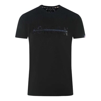 Aquascutum Mens London 1851 Split Logo T-Shirt (Black)