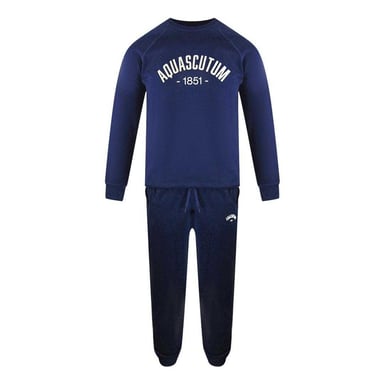 Aquascutum Mens Old School Crew Neck Tracksuit (Navy Blue)