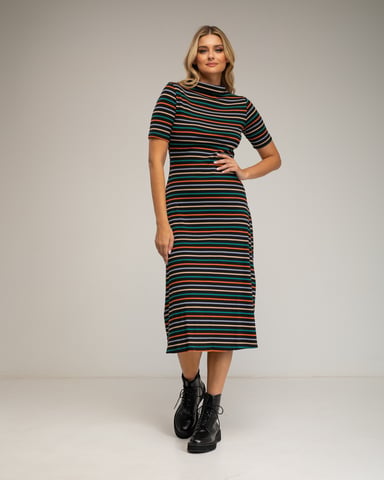 Striped midi dress