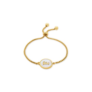 Luxenter bracelet in white mother-of-pearl finished in 18K yellow gold - Alphabet
