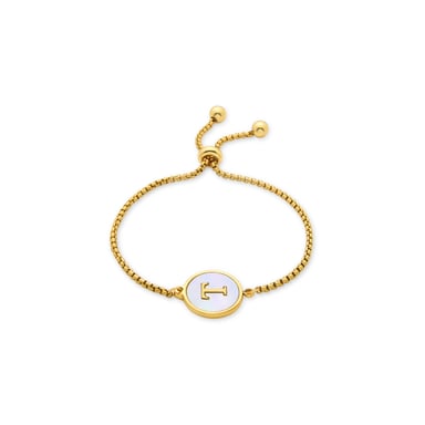 Luxenter bracelet in white mother-of-pearl finished in 18K yellow gold - Alphabet
