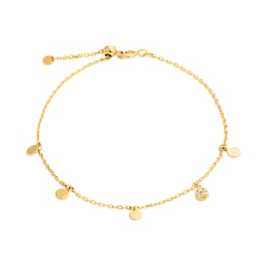 Luxenter 925 sterling silver bracelet with shiny cubic zirconia finished in 18k yellow gold - Circle