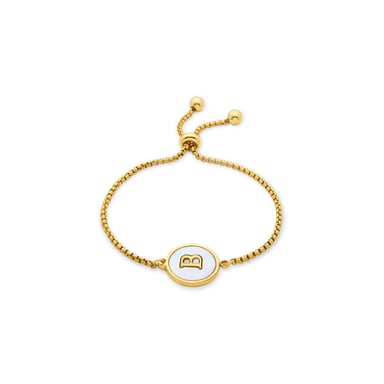 Luxenter bracelet in white mother-of-pearl finished in 18K yellow gold - Alphabet