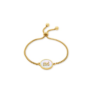 Luxenter bracelet in white mother-of-pearl finished in 18K yellow gold - Alphabet