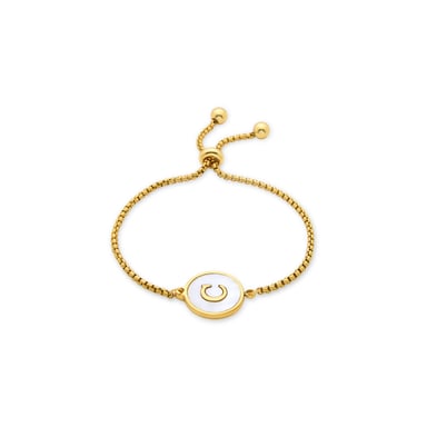 Luxenter bracelet in white mother-of-pearl finished in 18K yellow gold - Alphabet