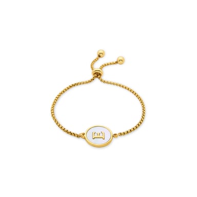 Luxenter bracelet in white mother-of-pearl finished in 18K yellow gold - Alphabet