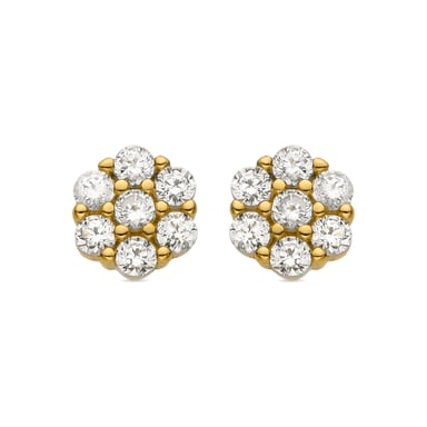 Luxenter earrings in 925 sterling silver and brilliant zirconia finished in 18k yellow gold - Oris