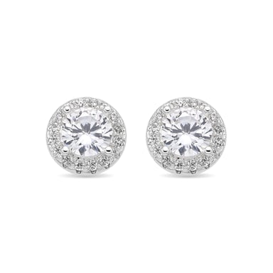 Luxenter Earrings with Shiny Zirconia silver finish - Shog