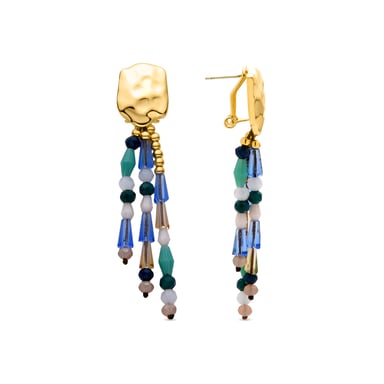 Luxenter white pearl earrings finished in 18K yellow gold - Eutha