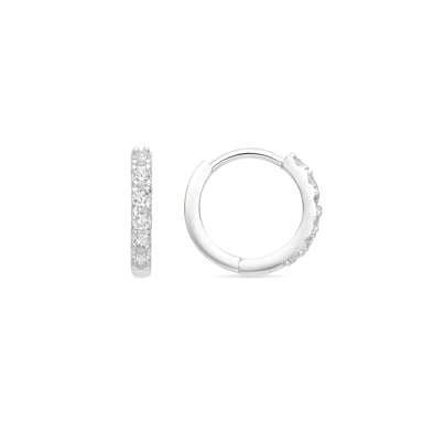 Luxenter earrings with shiny silver finish zirconia - Leosba