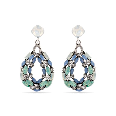 Luxenter Earrings with Multicolour Crystal silver finish - Liodas