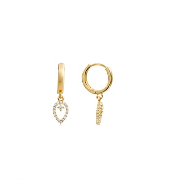 Luxenter 18k yellow gold finished sparkling zirconia earrings - Sarath