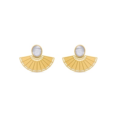 Luxenter earrings in white mother of pearl finished in 18K yellow gold - Phieo