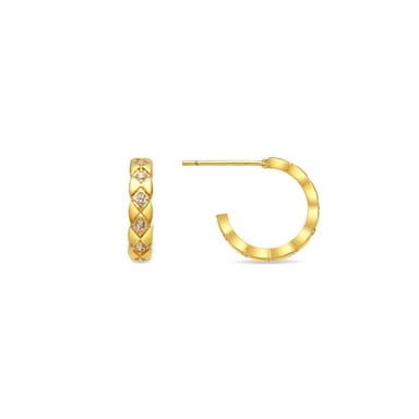 Luxenter earrings with shiny 18k gold finish zirconia - Efla