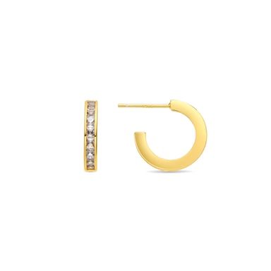 Luxenter Earrings with Shiny Zirconia 18k gold finish - Daver