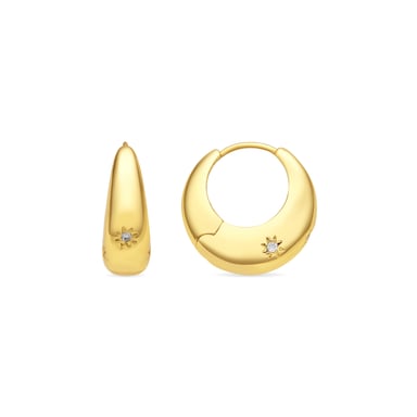 Luxenter Earrings with Shiny Zirconia 18k gold finish - Ricia