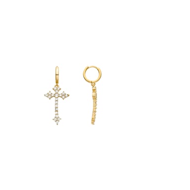Luxenter Brilliant Zirconia earrings finished in 18k yellow gold - Lysay