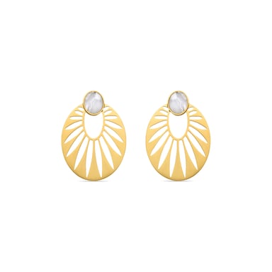 Luxenter earrings in white mother of pearl finished in 18K yellow gold - Elbi