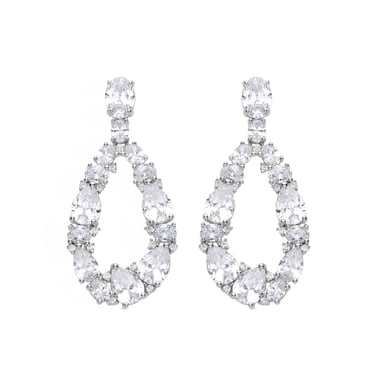 Luxenter 925 Sterling Silver and Rhodium Plated Brilliant Zirconia Earrings - Madne