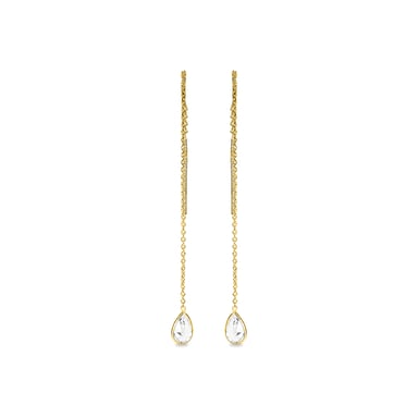Luxenter Sterlingsilver 925 örhängen med brilliant zirconia i 18K gult guld - Essential