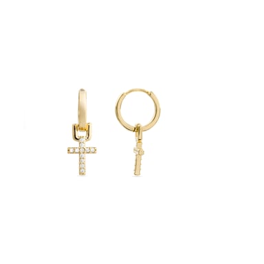 Luxenter 18k yellow gold finished sparkling zirconia earrings - Lizel