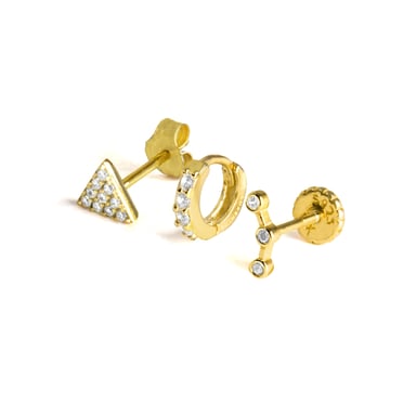 Luxenters set in 925 sterling silver with 18K yellow gold finish - Luxenter