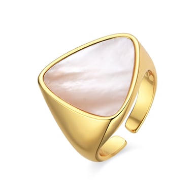Luxenter ring with 18k gold finish white mother of pearl - Sune
