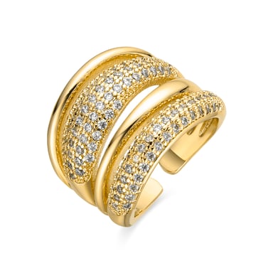 Luxenter ring with shiny 18k gold finish zirconia - Merima