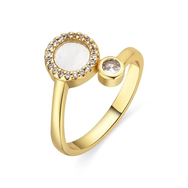 Luxenter ring with white mother of pearl 18k gold finish - Yaran