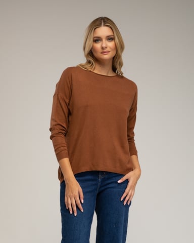 Loose fine-knit sweater