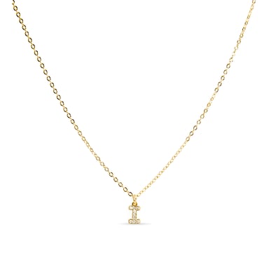 Luxenter Necklace with Shiny Zirconia 18k gold finish - Alphabet