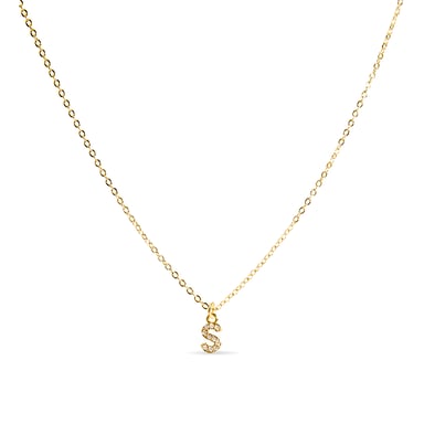 Luxenter Necklace with Shiny Zirconia 18k gold finish - Alphabet