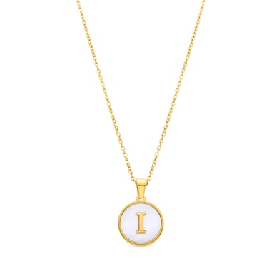 Luxenter necklace in white mother-of-pearl finished in 18K yellow gold - Alphabet