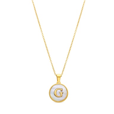 Luxenter necklace in white mother-of-pearl finished in 18K yellow gold - Alphabet