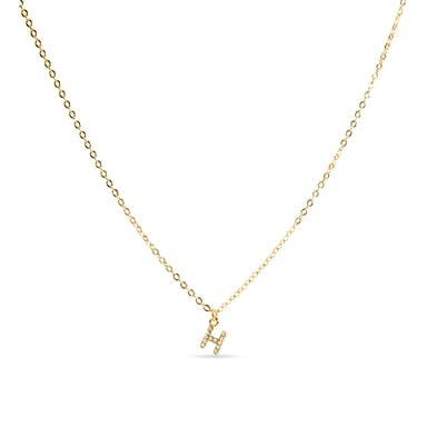 Luxenter Necklace with Shiny Zirconia 18k gold finish - Alphabet