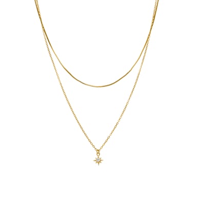 Luxenter necklace made of 925 sterling silver and 18k yellow gold plated zirconia - Najme