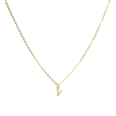Luxenter Necklace with Shiny Zirconia 18k gold finish - Alphabet