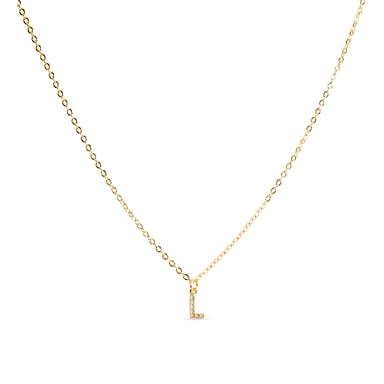 Luxenter Necklace with Shiny Zirconia 18k gold finish - Alphabet