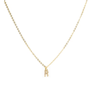 Luxenter Necklace with Shiny Zirconia 18k gold finish - Alphabet