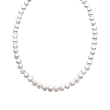 Luxenter Sterling Silver 925 necklace with white pearl finished in 18K yellow gold - Kipepeo