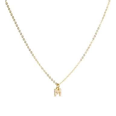 Luxenter Necklace with Shiny Zirconia 18k gold finish - Alphabet