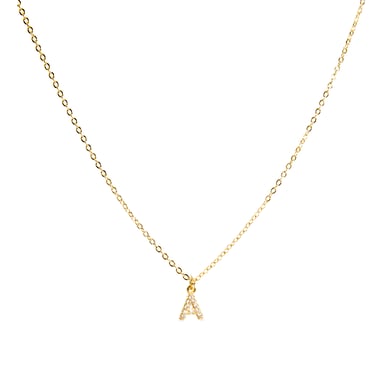 Luxenter Necklace with Shiny Zirconia 18k gold finish - Alphabet